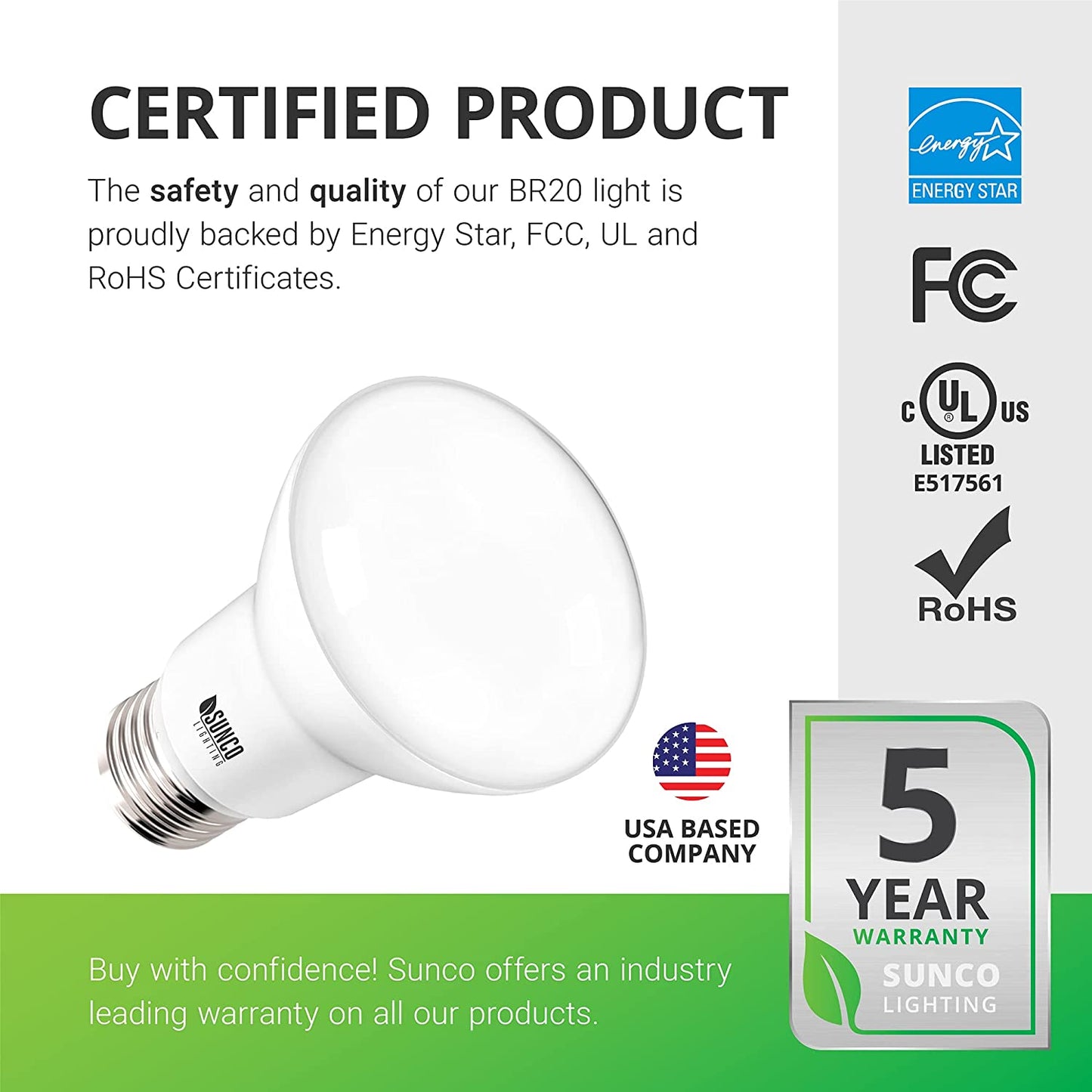 4 Pack BR20 LED Bulbs Indoor Flood Light R20 Dimmable 2700K Soft White 50W Equivalent to 7W E26 Medium Base, Recessed Can Lights, Home Ceiling Lights Super Bright UL & Energy Star