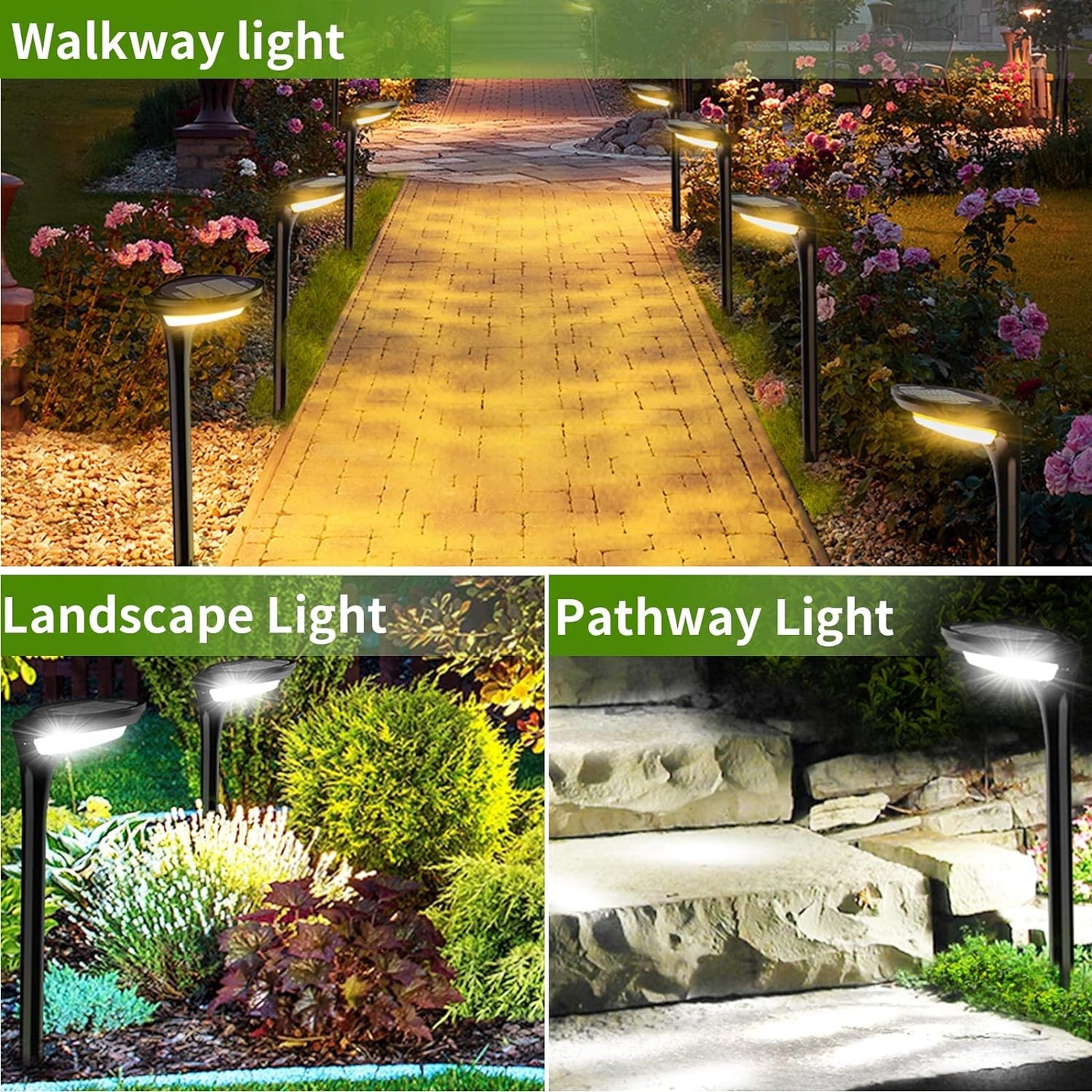 150 Lumen Bright Solar Outdoor Lights,4 Pack Solar Pathway Lights Waterproof Landscape Lighting Path Light for Garden Decor Walkway Yard Driveway Holiday Decorative Lamp