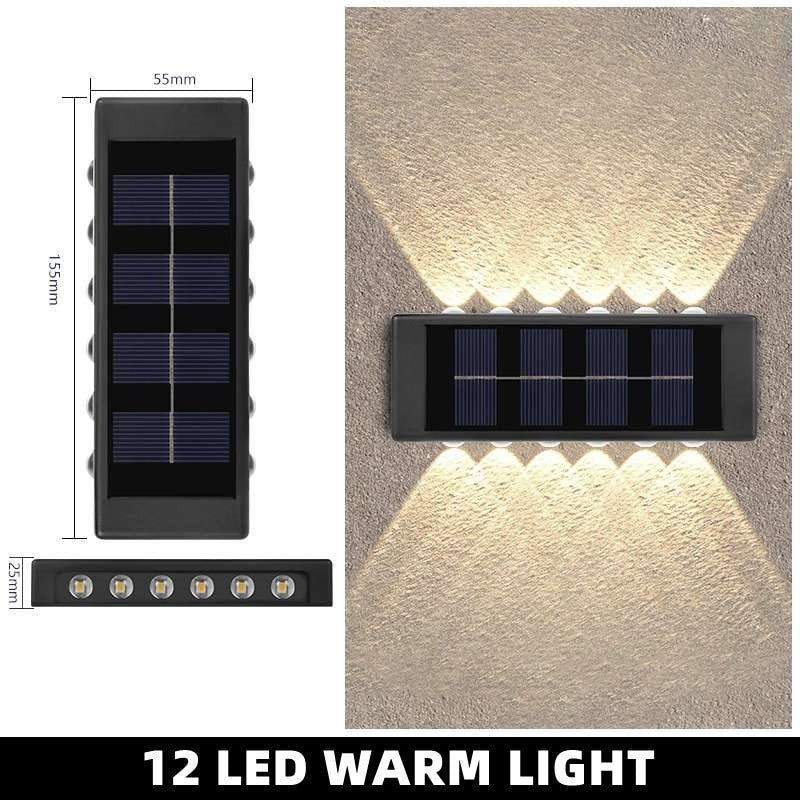 Solar Wall Lamp Outdoor Waterproof Solar Lights Up And Down Luminous Lighting For Garden Street Landscape Balcony Outdoor Decor