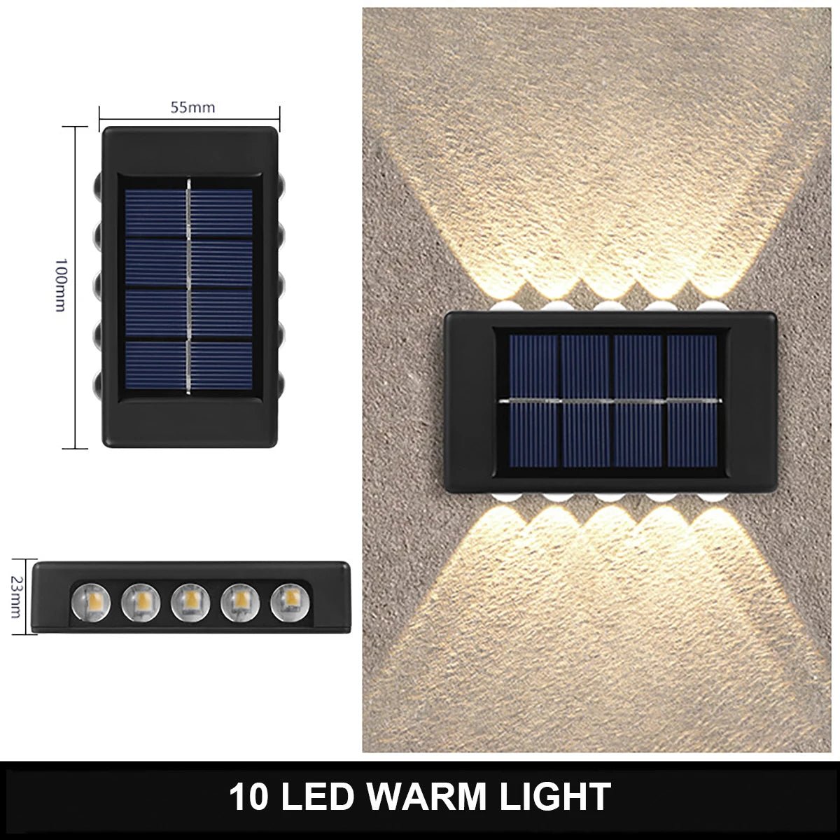 Solar Wall Lamp Outdoor Waterproof Solar Lights Up And Down Luminous Lighting For Garden Street Landscape Balcony Outdoor Decor