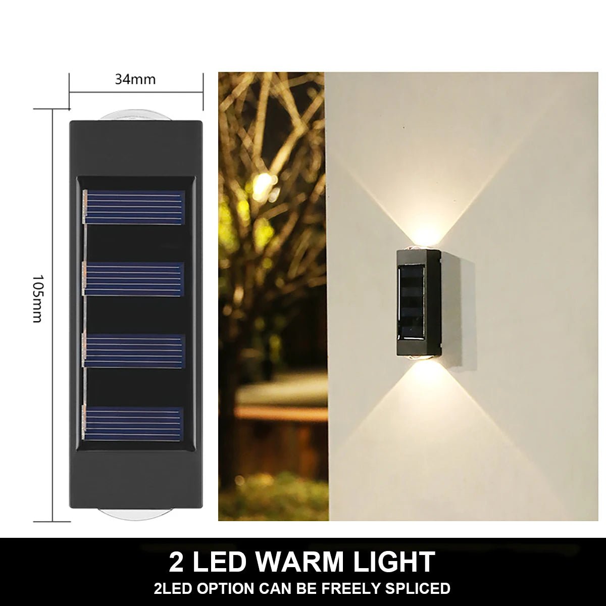 Solar Wall Lamp Outdoor Waterproof Solar Lights Up And Down Luminous Lighting For Garden Street Landscape Balcony Outdoor Decor