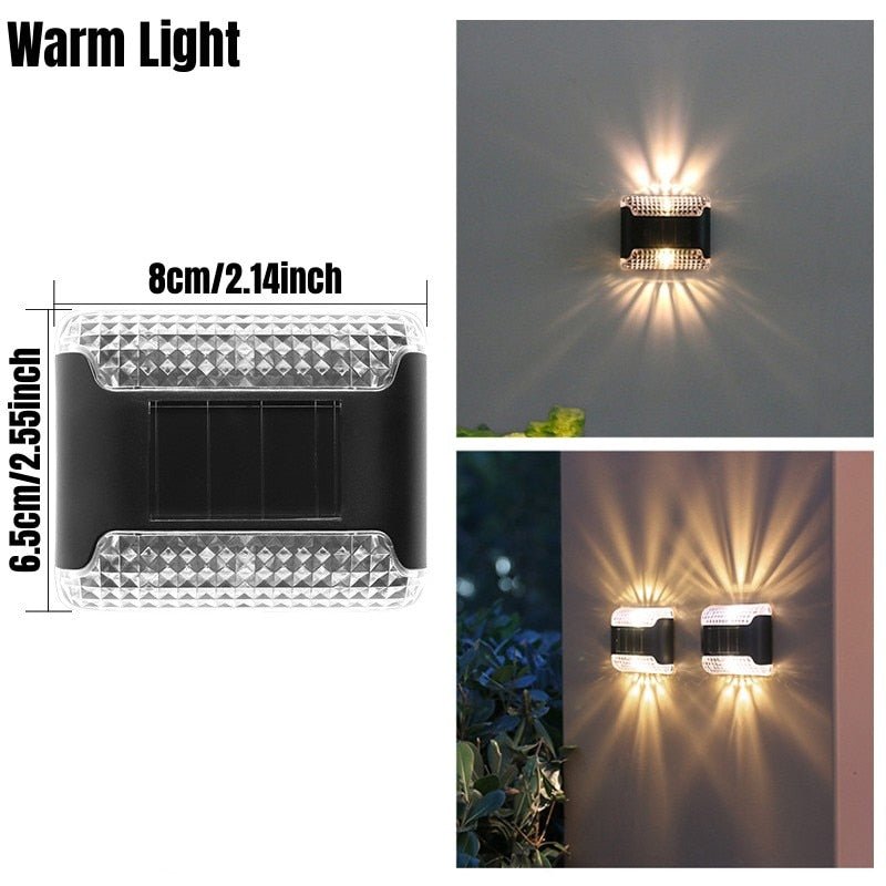 Solar Wall Lamp Outdoor Waterproof Solar Lights Up And Down Luminous Lighting For Garden Street Landscape Balcony Outdoor Decor