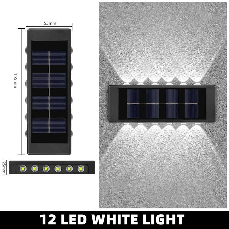 Solar Wall Lamp Outdoor Waterproof Solar Lights Up And Down Luminous Lighting For Garden Street Landscape Balcony Outdoor Decor