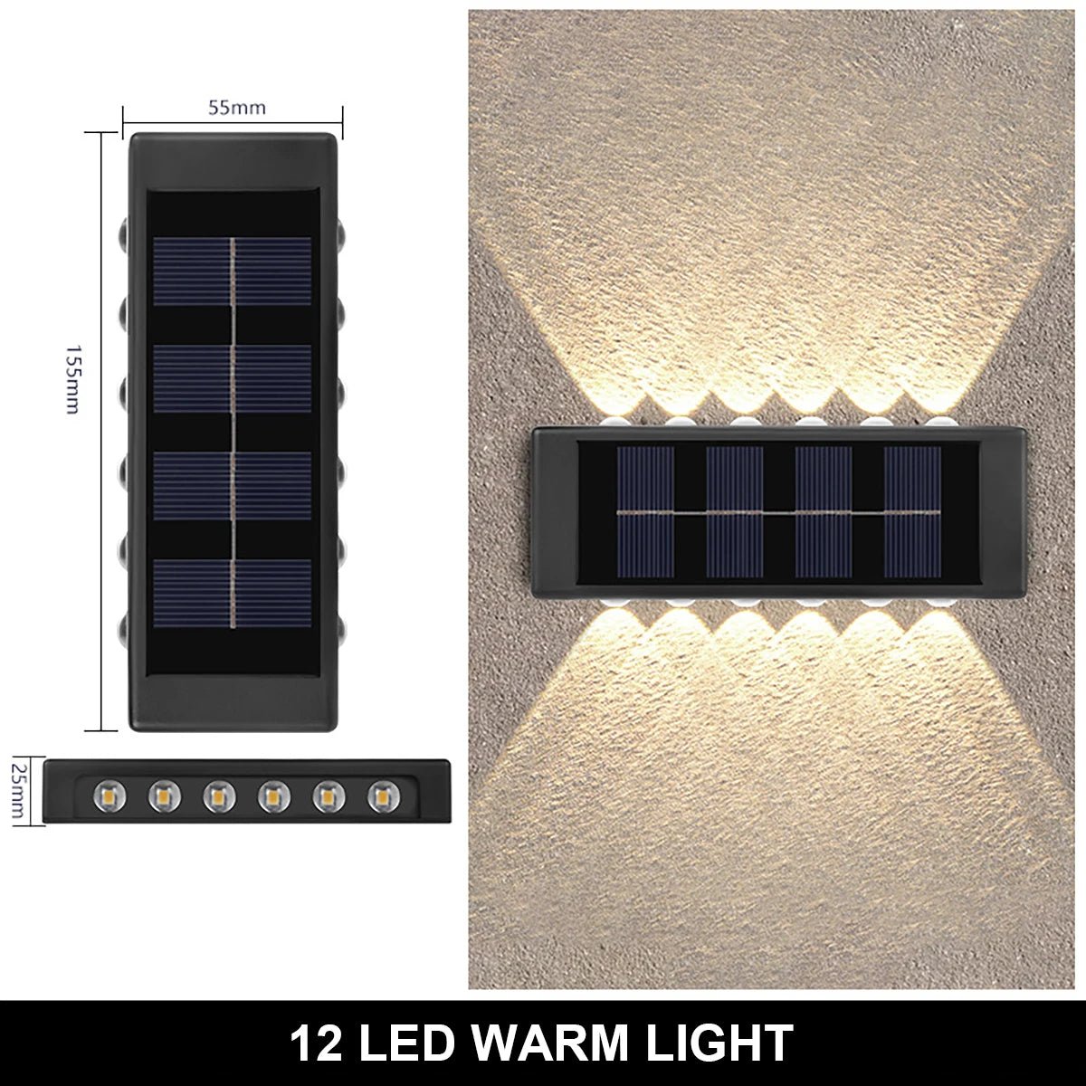 Solar Wall Lamp Outdoor Waterproof Solar Lights Up And Down Luminous Lighting For Garden Street Landscape Balcony Outdoor Decor