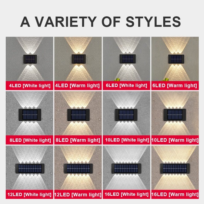 Solar Wall Lamp Outdoor Waterproof Solar Lights Up And Down Luminous Lighting For Garden Street Landscape Balcony Outdoor Decor