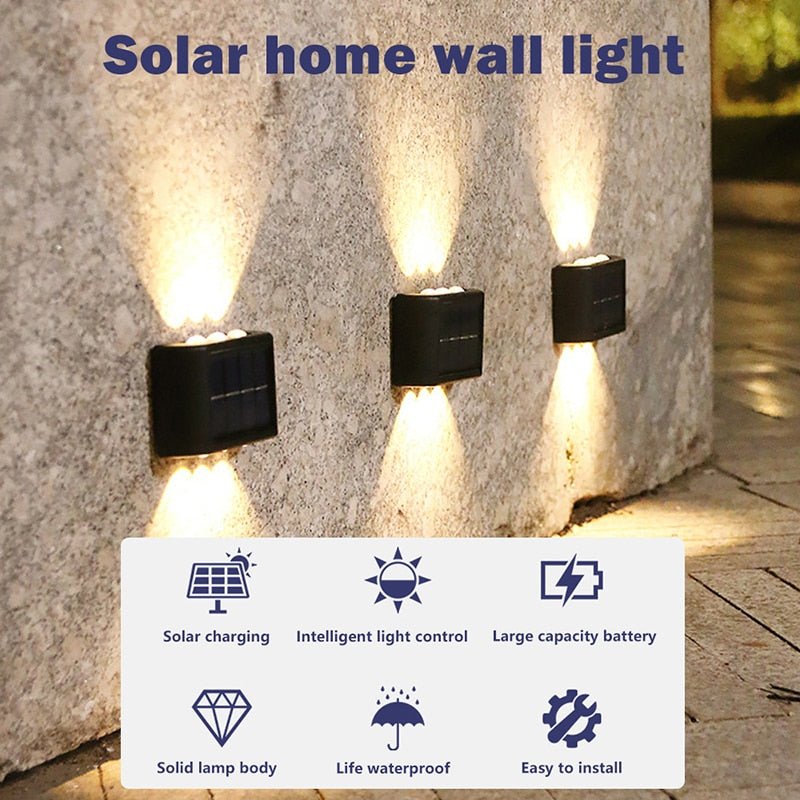 Solar Wall Lamp Outdoor Waterproof Solar Lights Up And Down Luminous Lighting For Garden Street Landscape Balcony Outdoor Decor