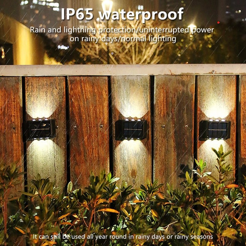 Solar Wall Lamp Outdoor Waterproof Solar Lights Up And Down Luminous Lighting For Garden Street Landscape Balcony Outdoor Decor