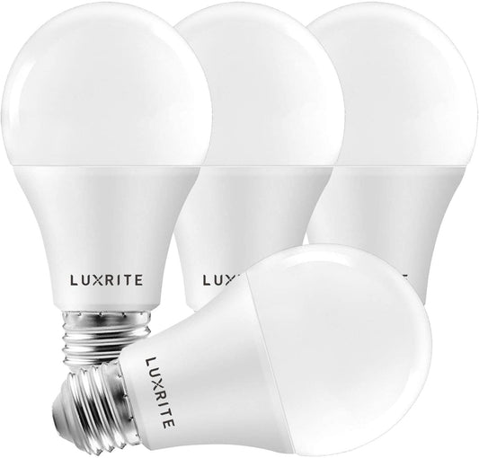 A19 LED Light Bulbs 100 Watt Equivalent Dimmable, 2700K Warm White, 1600 Lumens, Enclosed Fixture Rated, Standard LED Bulbs 15W, Energy Star, E26 Medium Base - Indoor and Outdoor (4 Pack)